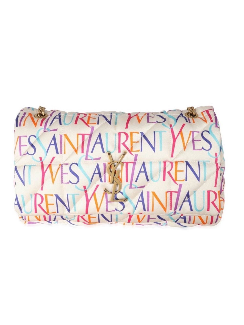 Saint Laurent Medium Jamie Chain Bag in multicolor satin foulard,